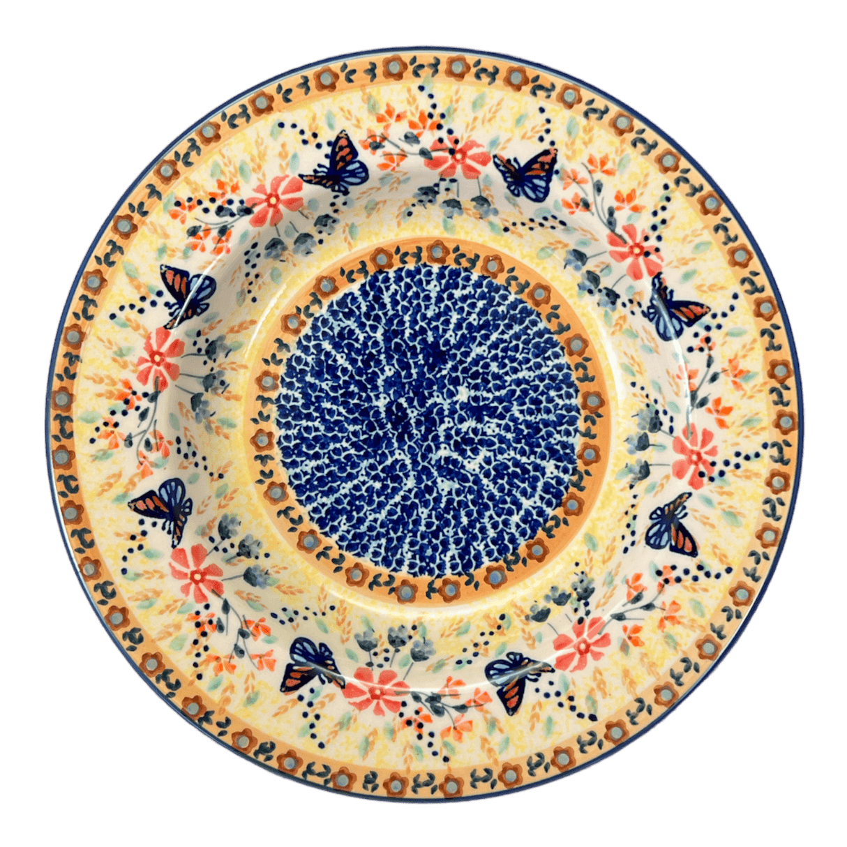 Plate, Round, Soup Plate, 9.25" in "Butterfly Bliss" by Manufaktura | T133S-WK73