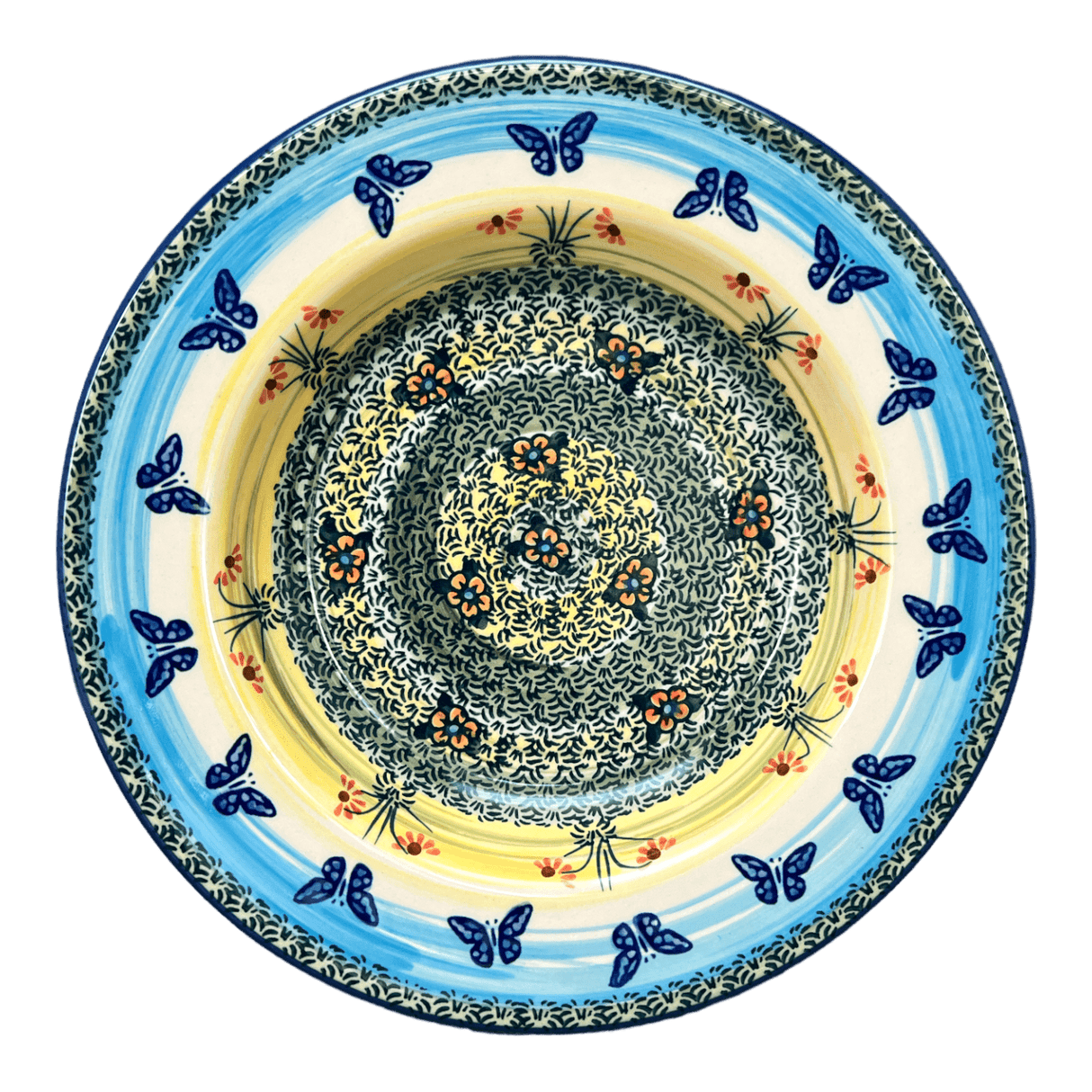 Plate, Round, Soup Plate, 9.25" in "Butterflies in Flight" by Manufaktura | T133S-WKM