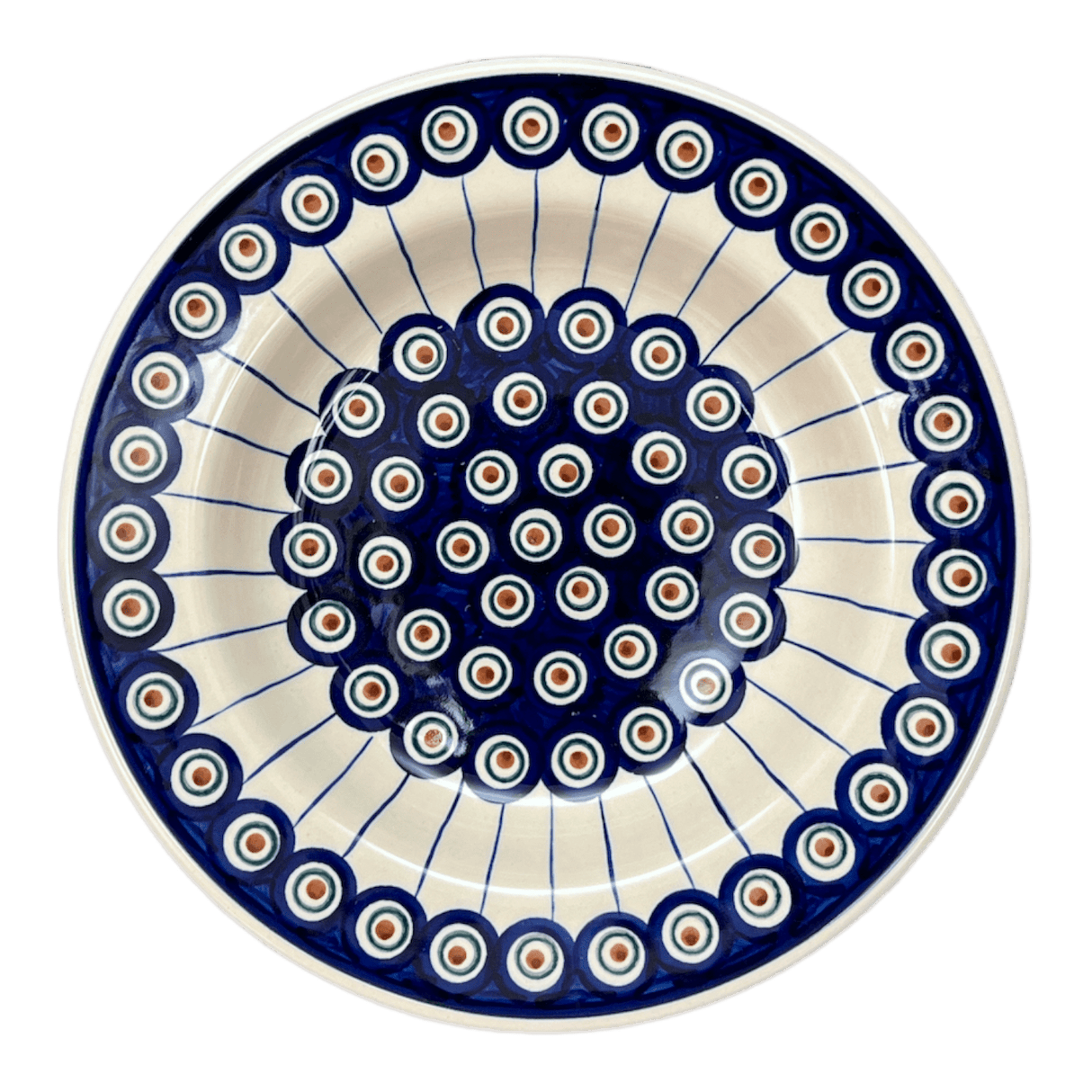 Plate, Round, Soup Plate, 9.25" in "Peacock in Line" by Manufaktura | T133T-54A