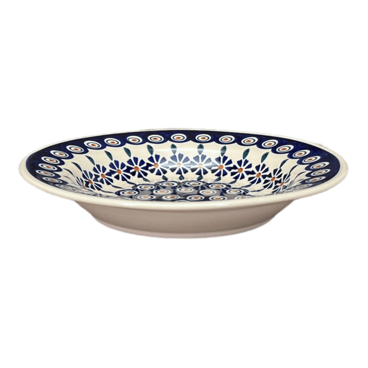 Plate, Round, Soup Plate, 9.25" in "Floral Peacock" by Manufaktura | T133T-54KK