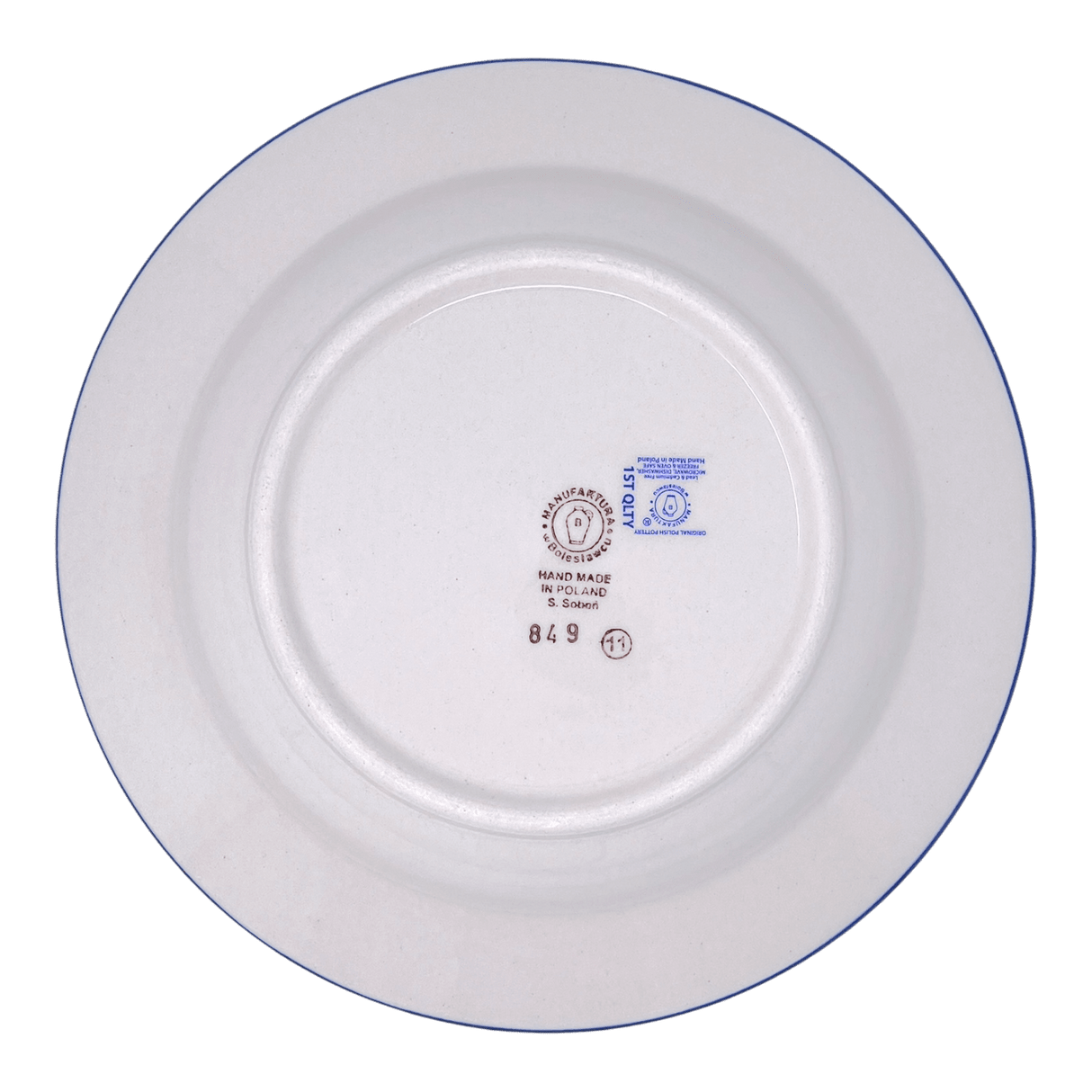 Plate, Round, Soup Plate, 9.25" in "Kitty Cat Path" by Manufaktura | T133T-KOT6