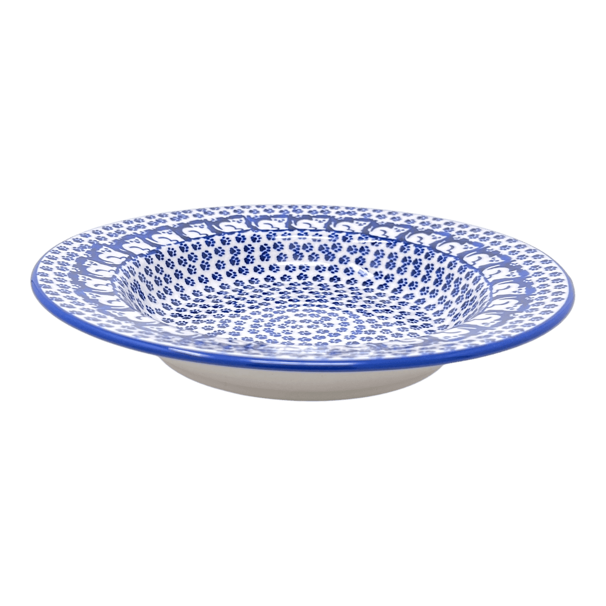 Plate, Round, Soup Plate, 9.25" in "Kitty Cat Path" by Manufaktura | T133T-KOT6