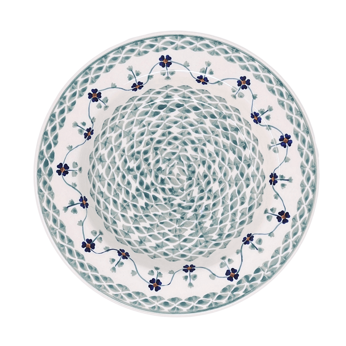 Plate, Round, Soup Plate, 9.25" in "Woven Pansies" by Manufaktura | T133T-RV