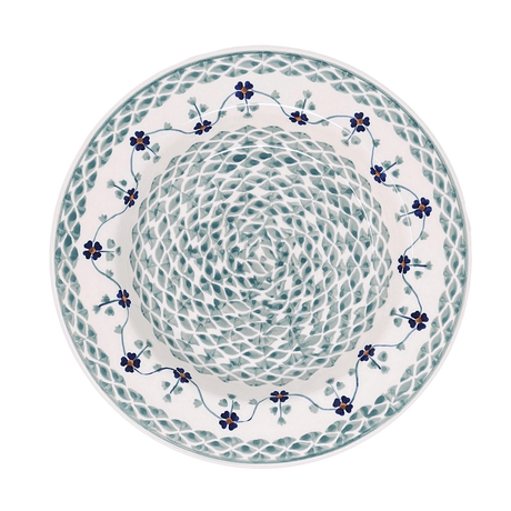 Plate, Round, Soup Plate, 9.25" in "Woven Pansies" by Manufaktura | T133T-RV