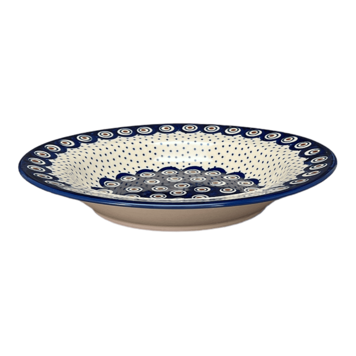 Plate, Round, Soup Plate, 9.25" in "Peacock Dot" by Manufaktura | T133U-54K