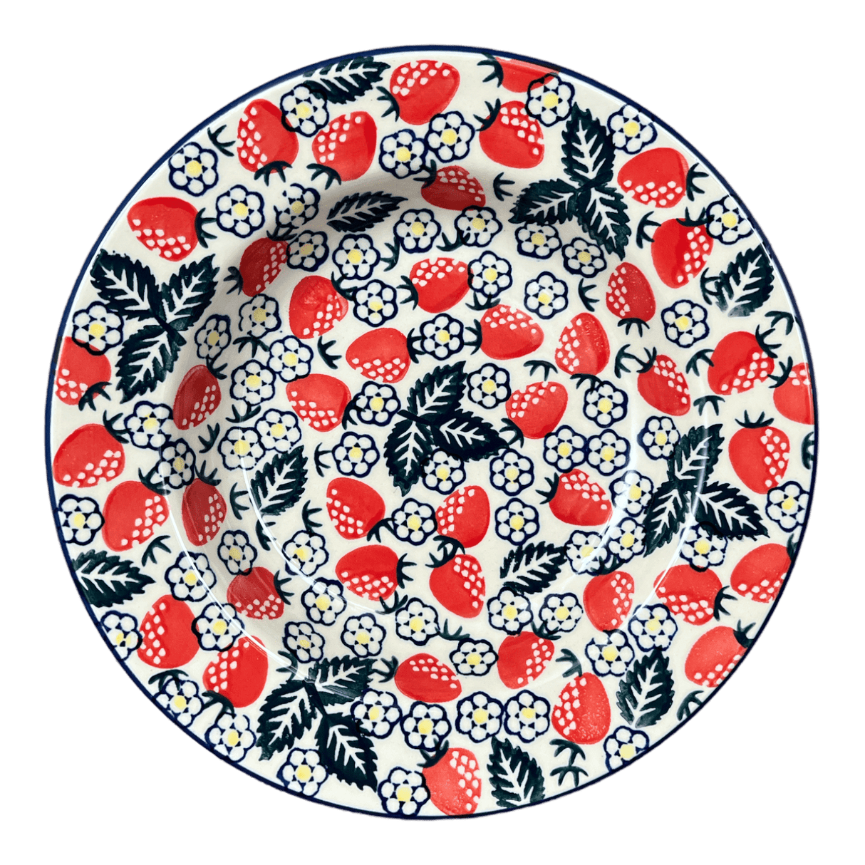 Plate, Round, Soup Plate, 9.25" in "Strawberry Fields" by Manufaktura | T133U-AS59