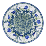 Plate, Round, Soup Plate, 9.25" in "Bouncing Blue Blossoms" by Manufaktura | T133U-IM03