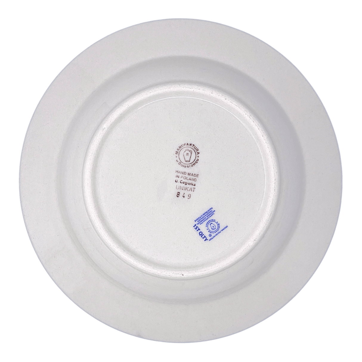 Plate, Round, Soup Plate, 9.25" in "Bouncing Blue Blossoms" by Manufaktura | T133U-IM03