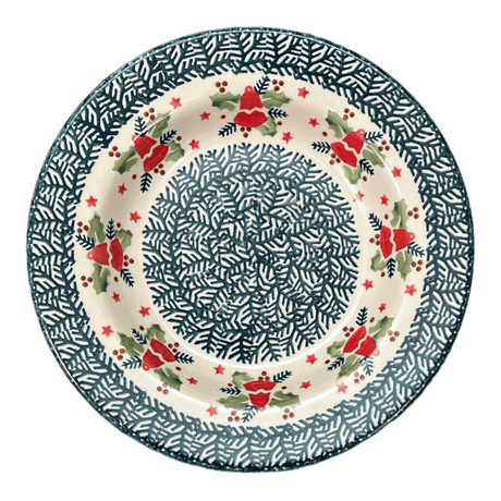 Plate, Round, Soup Plate, 9.25" in "Evergreen Bells" by Manufaktura | T133U-PZDG