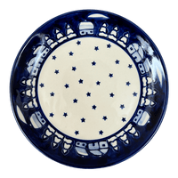A picture of a Polish Pottery 8.5" Salad Plate (Winter's Eve) | T134S-IBZ as shown at PolishPotteryOutlet.com/products/8-5-round-salad-plate-winters-eve-t134s-ibz