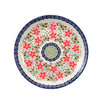Polish Pottery 8.5" Round Salad Plate (Pink Poinsettia) | T134S-PS14 at PolishPotteryOutlet.com