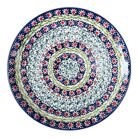 A picture of a Polish Pottery 8.5" Salad Plate (Daisy Rings) | T134U-GP13 as shown at PolishPotteryOutlet.com/products/8-5-salad-plate-daisy-rings-t134u-gp13