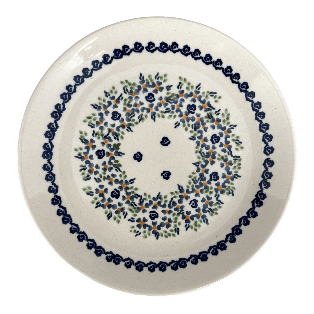Plate, Round, Salad, 8.5" in "Blue Rose Wreath" by Manufaktura | T134U-P318