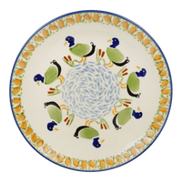 A picture of a Polish Pottery 8.5" Salad Plate (Ducks in a Row) | T134U-P323 as shown at PolishPotteryOutlet.com/products/85-salad-plate-ducks-in-a-row