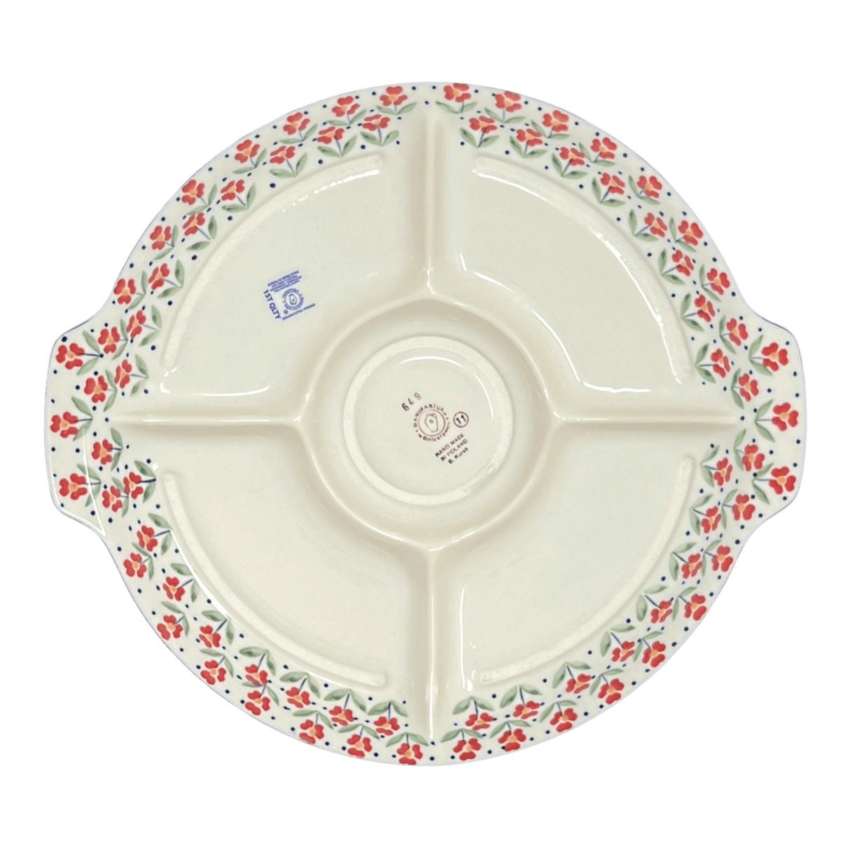 Plate, Round, Divided, 12.5" in "Simply Beautiful" by Manufaktura | T138T-AC61