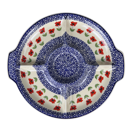 Plate, Round, Divided, 12.5" in "Poppy Garden" by Manufaktura | T138T-EJ01