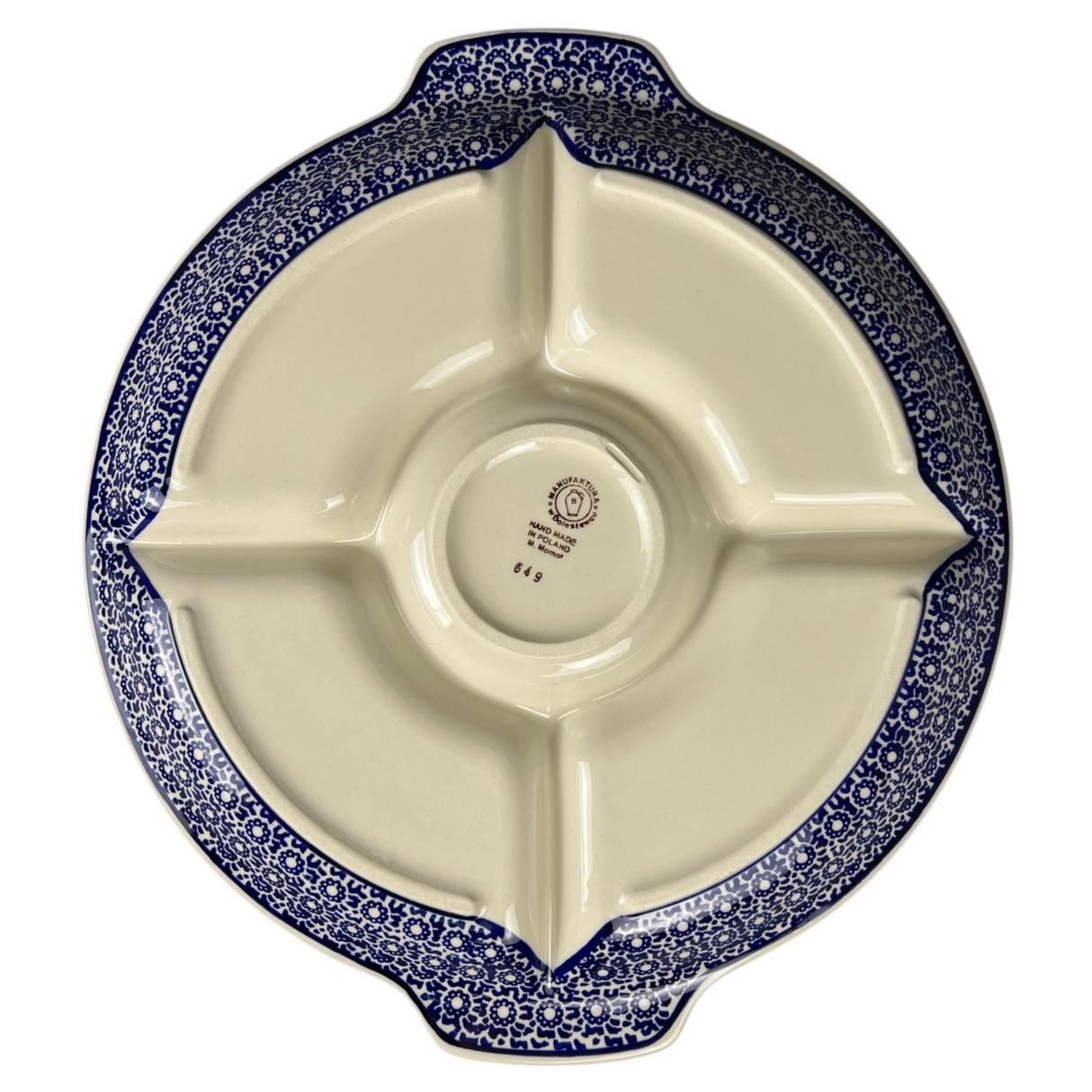 Plate, Round, Divided, 12.5" in "Poppy Garden" by Manufaktura | T138T-EJ01