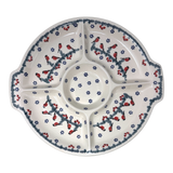 Plate, Round, Divided, 12.5" in "Red Bird" by Manufaktura | T138T-GILE