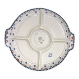 Plate, Round, Divided, 12.5" in "Red Bird" by Manufaktura | T138T-GILE