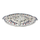 Plate, Round, Divided, 12.5" in "Red Bird" by Manufaktura | T138T-GILE