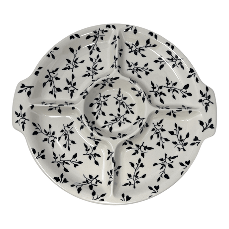 Plate, Round, Divided, 12.5" in "Black Spray" by Manufaktura | T138T-LISC