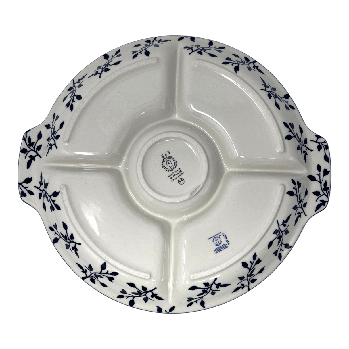 Plate, Round, Divided, 12.5" in "Blue Spray" by Manufaktura | T138T-LISK