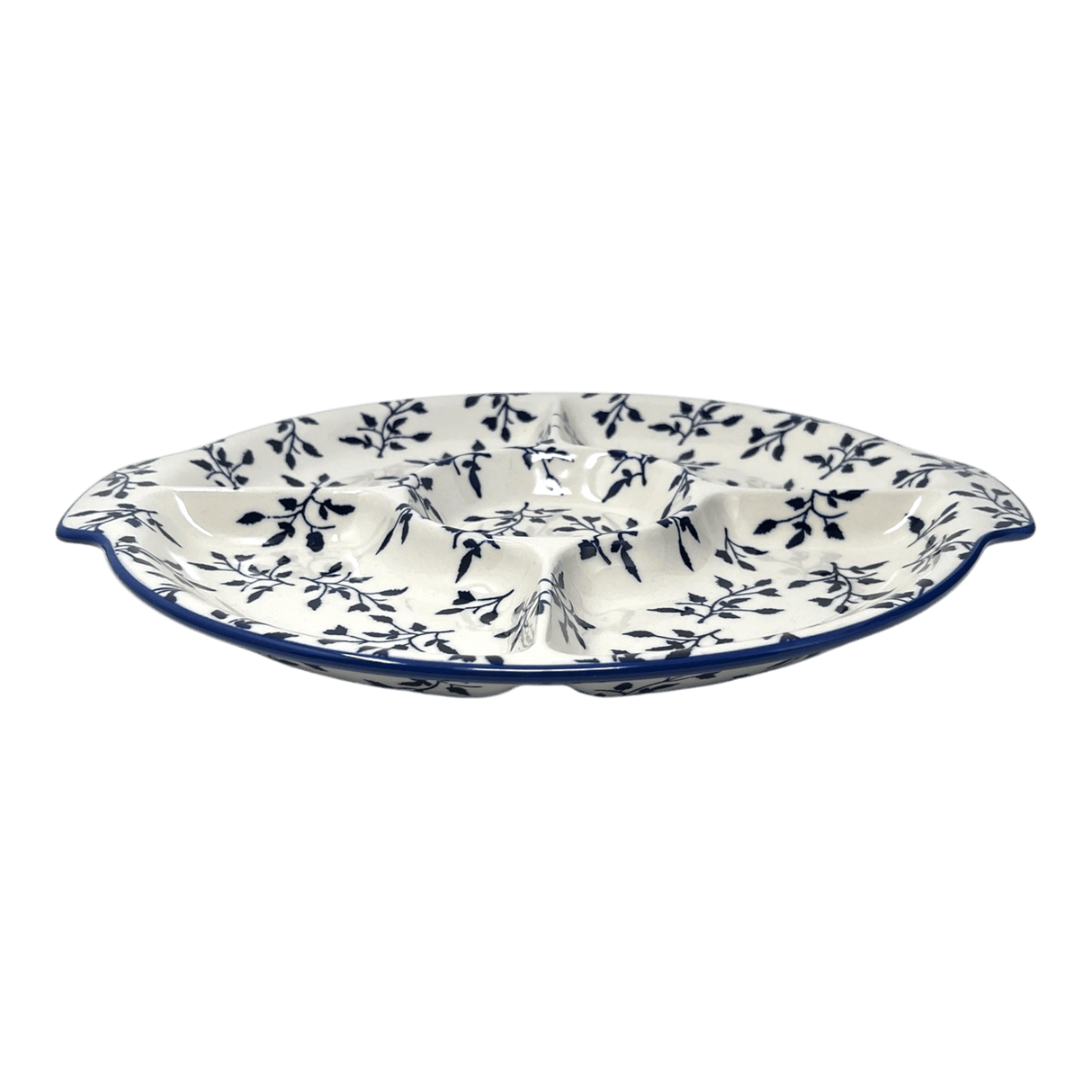 Plate, Round, Divided, 12.5" in "Blue Spray" by Manufaktura | T138T-LISK