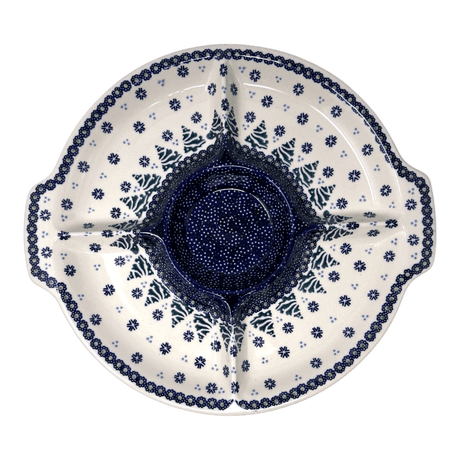 Plate, Round, Divided, 12.5" in "Snowy Pines" by Manufaktura | T138T-U22