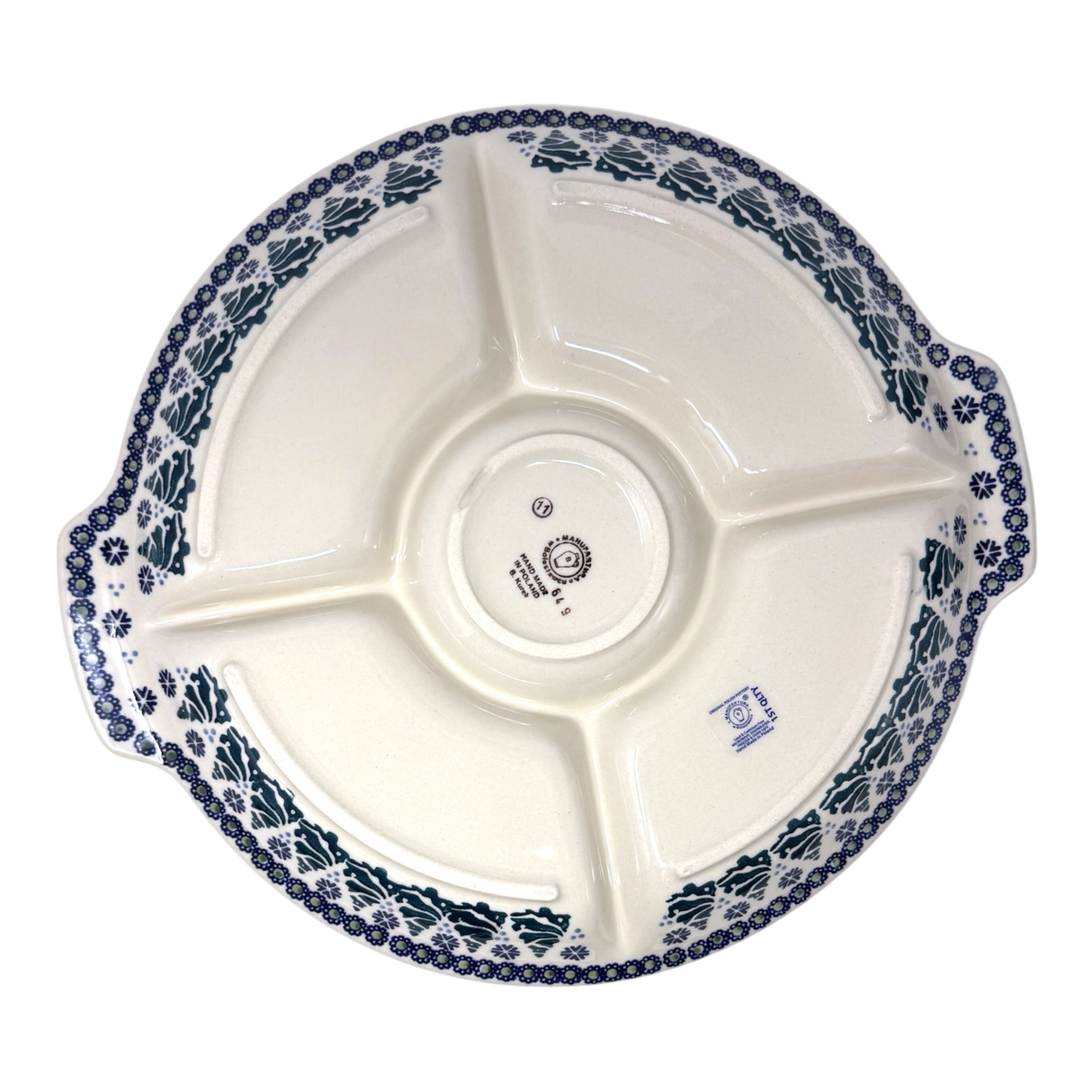 Plate, Round, Divided, 12.5" in "Snowy Pines" by Manufaktura | T138T-U22