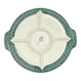 Plate, Round, Divided, 12.5" in "Bouncing Blue Blossoms" by Manufaktura | T138U-IM03