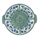 Plate, Round, Divided, 12.5" in "Bouncing Blue Blossoms" by Manufaktura | T138U-IM03