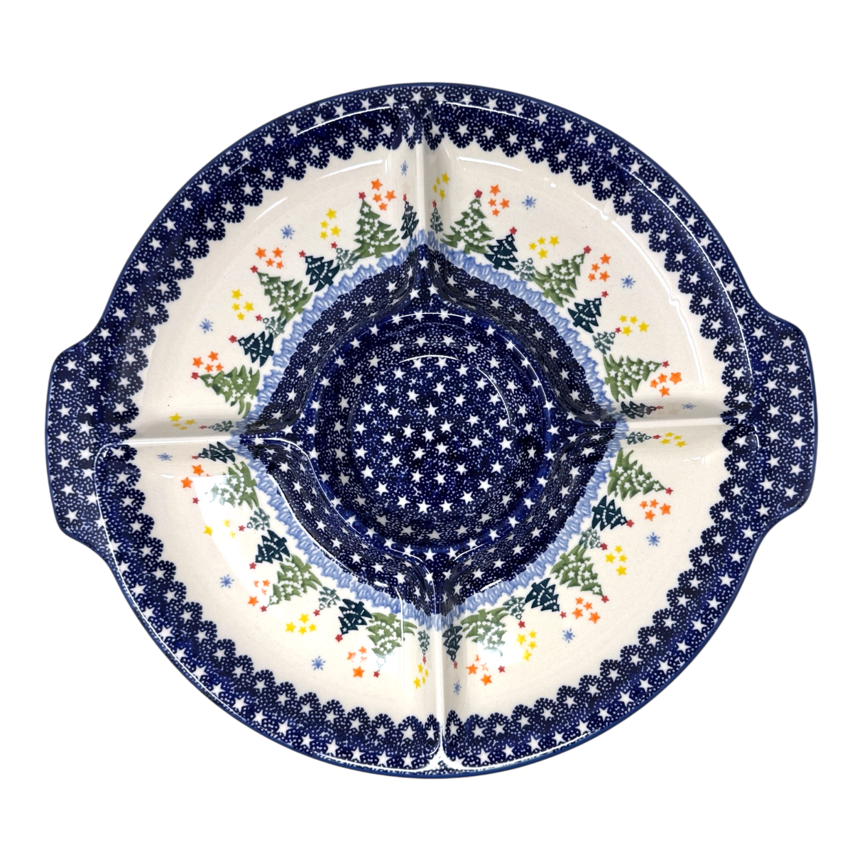 Plate, Round, Divided, 12.5" in "Festive Forest" by Manufaktura | T138U-INS6