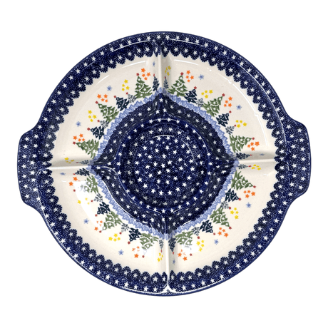 Plate, Round, Divided, 12.5" in "Festive Forest" by Manufaktura | T138U-INS6