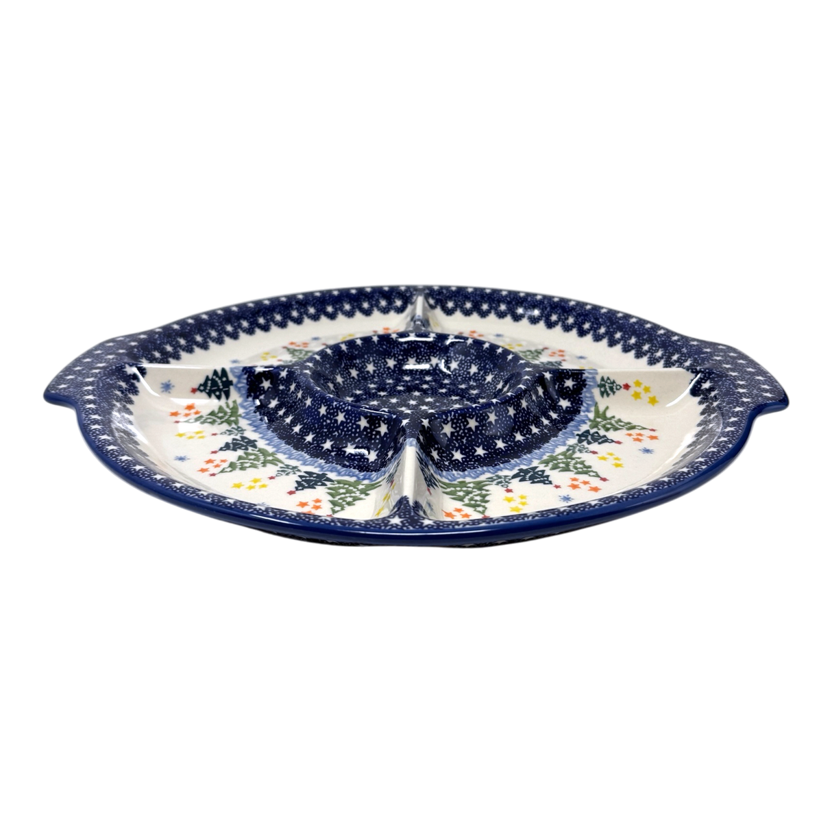 Plate, Round, Divided, 12.5" in "Festive Forest" by Manufaktura | T138U-INS6