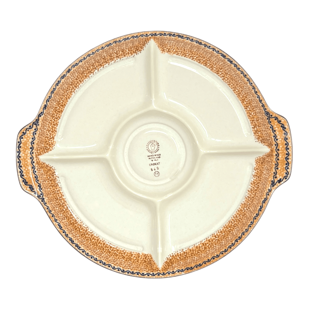 Plate, Round, Divided, 12.5" in "Desert Sunrise" by Manufaktura | T138U-KLJ