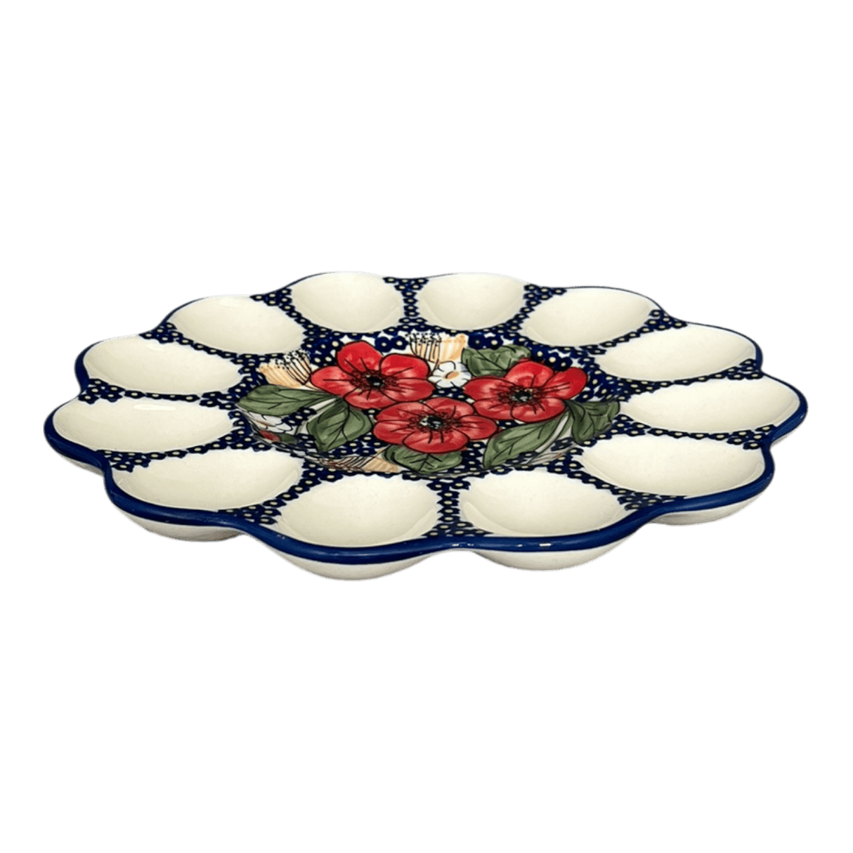 Plate, Round, Egg Plate, 10.25" in "Poppies & Posies" by Manufaktura | T140S-IM02