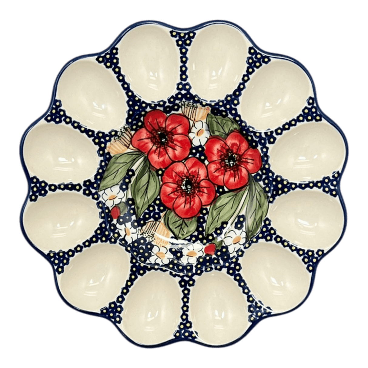 Plate, Round, Egg Plate, 10.25" in "Poppies & Posies" by Manufaktura | T140S-IM02