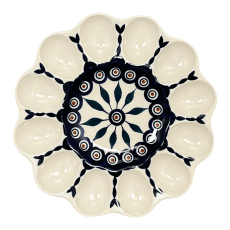 Plate, Round, Egg Plate, 10.25" in "Peacock" by Manufaktura | T140T-54