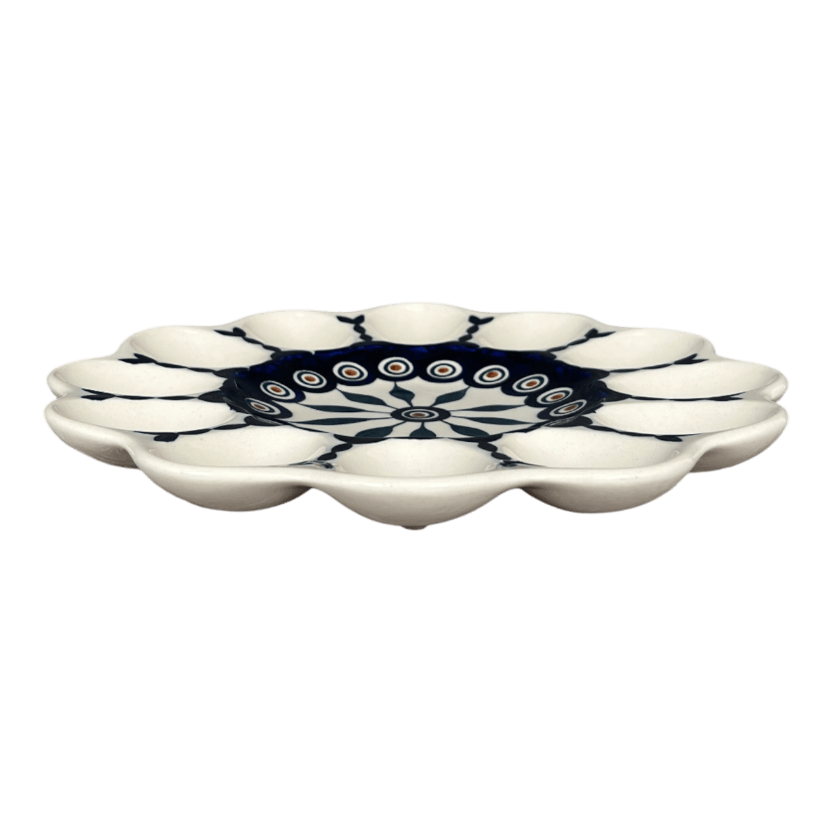 Plate, Round, Egg Plate, 10.25" in "Peacock" by Manufaktura | T140T-54