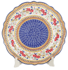 Polish Pottery Plate, Round, Ornate, 13.5" in "Ruby Duet" by Manufaktura | T142S-DPLC at PolishPotteryOutlet.com