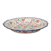 A picture of a Polish Pottery 13.5" Ornate Plate (Full Bloom) | T142S-EO34 as shown at PolishPotteryOutlet.com/products/13-5-ornate-basia-plate-full-bloom-t142s-eo34