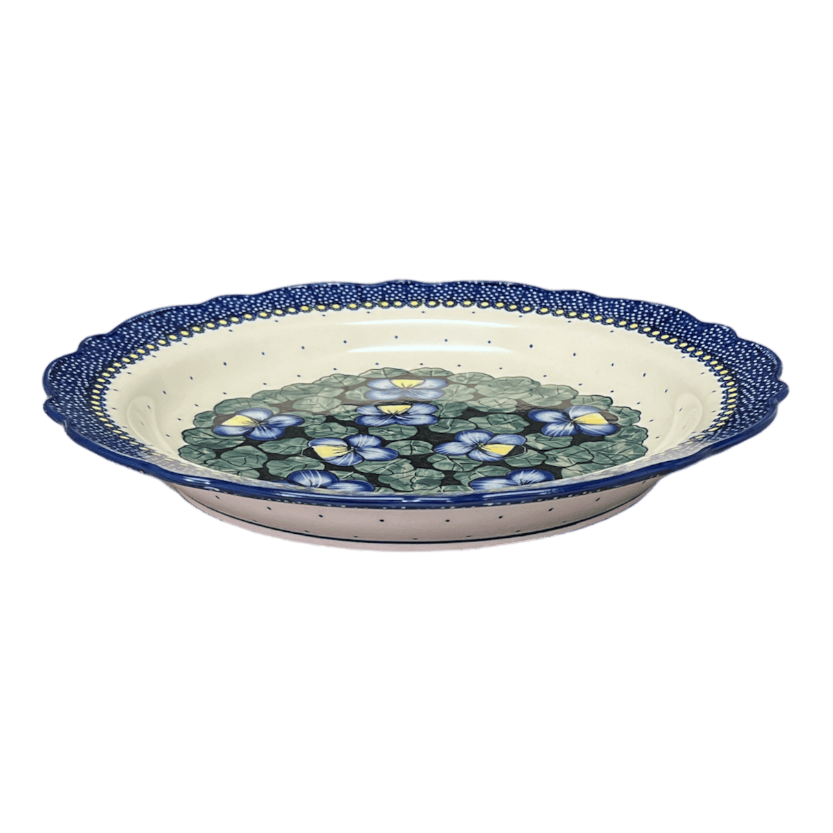 Platter, Round, Ornate, 13.5" in "Pansies" by Manufaktura | T142S-JZB