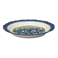 A picture of a Polish Pottery 13.5" Ornate Plate (Pansies) | T142S-JZB as shown at PolishPotteryOutlet.com/products/13-5-ornate-basia-plate-pansies-t142s-jzb