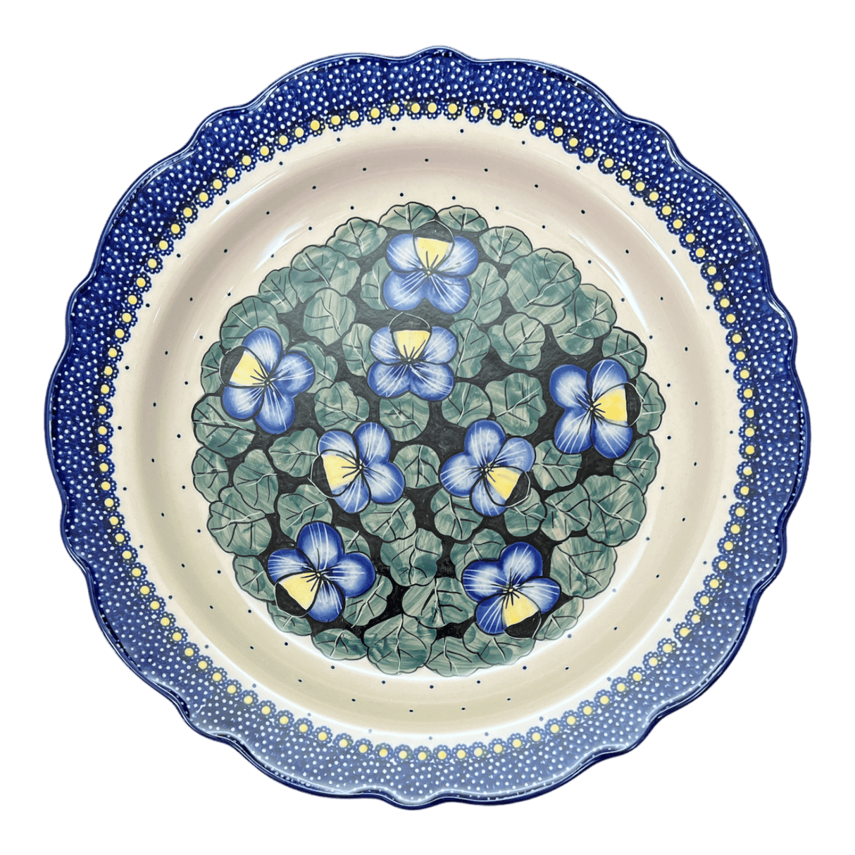 Platter, Round, Ornate, 13.5" in "Pansies" by Manufaktura | T142S-JZB