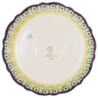 A picture of a Polish Pottery 13.5" Ornate "Basia" Plate (Sunshine Grotto) | T142S-WK52 as shown at PolishPotteryOutlet.com/products/135-ornate-basia-plate-sunshine-grotto