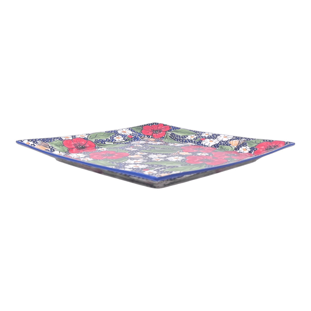 Plate, Square, Dinner, 11.25" Plate in "Poppies & Posies" by Manufaktura | T145S-IM02