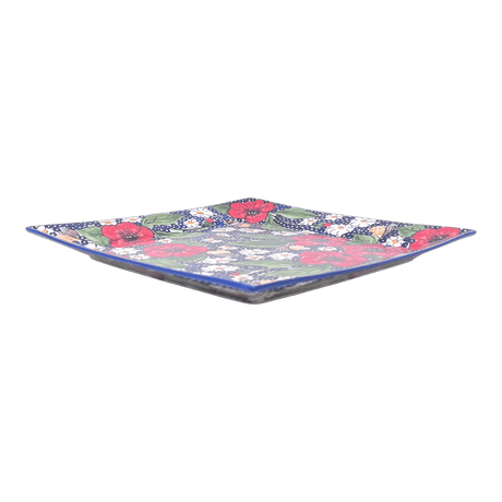 Plate, Square, Dinner, 11.25" Plate in "Poppies & Posies" by Manufaktura | T145S-IM02