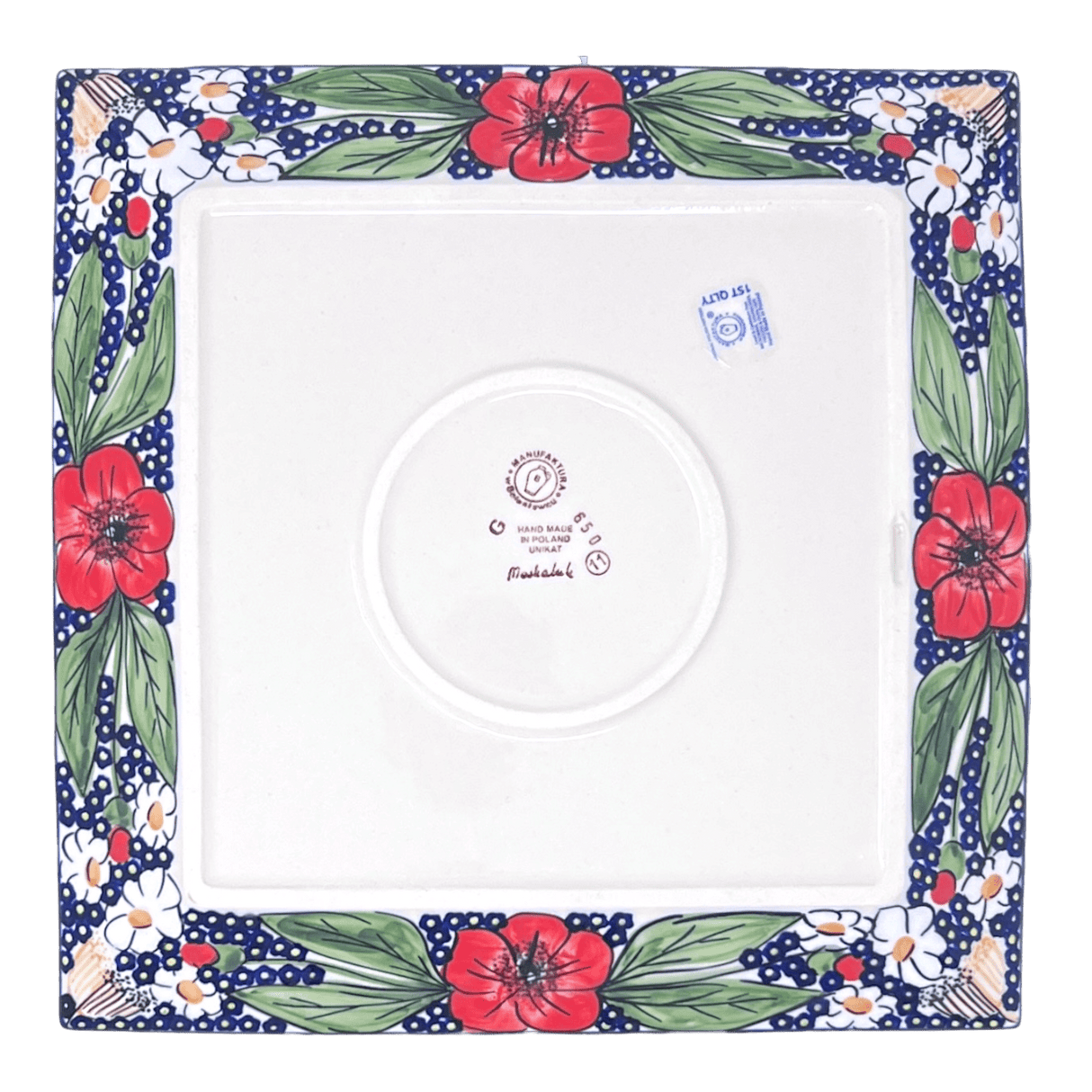 Plate, Square, Dinner, 11.25" Plate in "Poppies & Posies" by Manufaktura | T145S-IM02