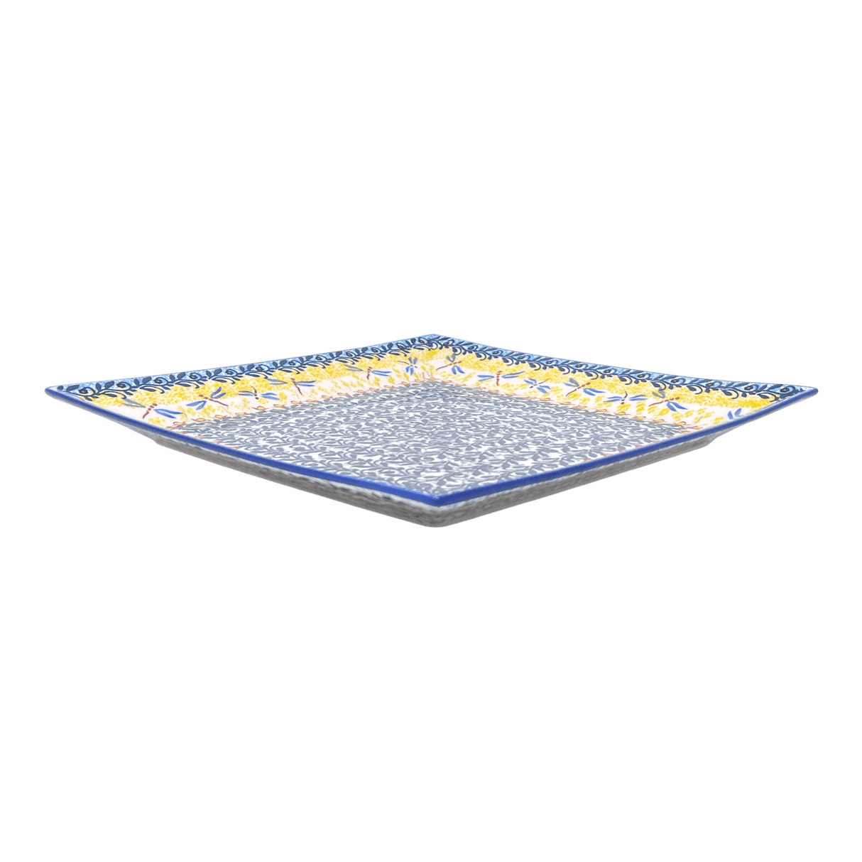 Plate, Square, Dinner, 11.25" Plate in "Dragonfly Delight" by Manufaktura | T145S-JZ36