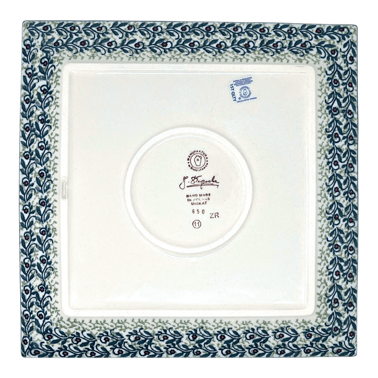Plate, Square, Dinner, 11.25" Plate in "Dragonfly Delight" by Manufaktura | T145S-JZ36